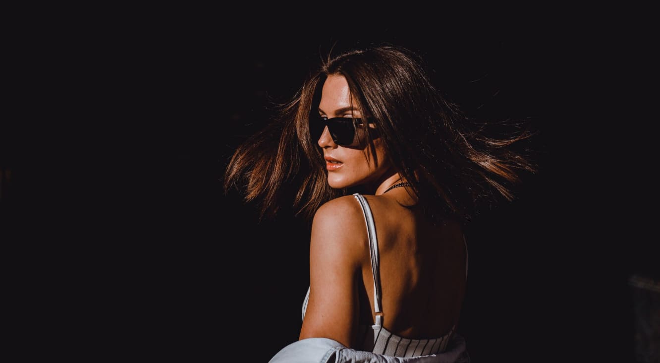 Stylish female portrait representing informed model discovery